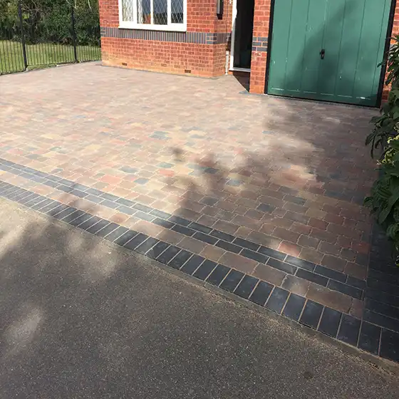 Imprinted concrete and block paving driveway in Hertfordshire